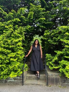 UNIQLO Sleeveless Black V-Neck Maxi Dress